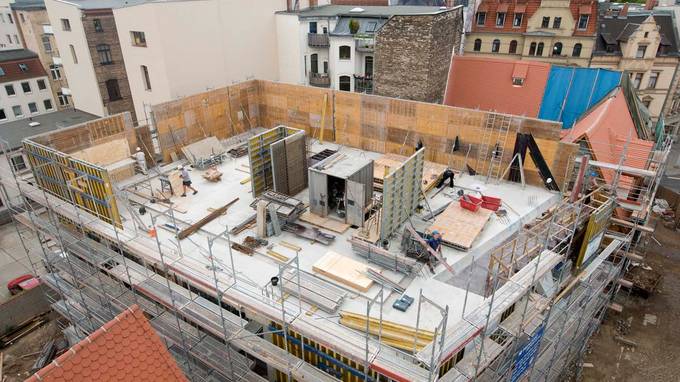 View of an upper floor under construction (opens enlarged image)